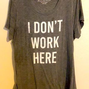 Size 2 I don’t work here torrid tee grey scoop